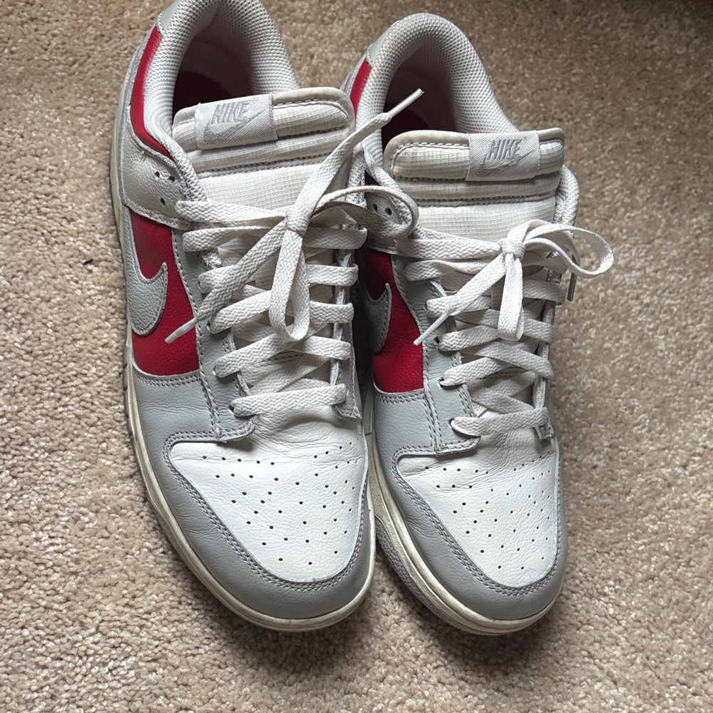 Nike White and Red Athletic Shoes